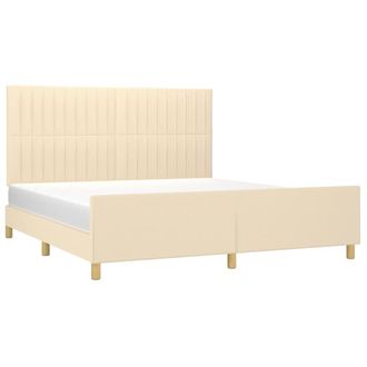 vidaXL Cama Sin Colch&oacute;n Tela Color Crema 180x200 Cm Vidaxl