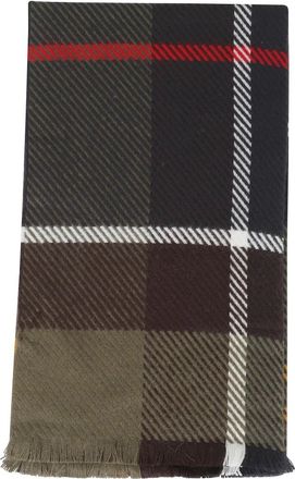 Barbour Geruite Franje Sjaal - Dames - Wintersjaals - Groen - ONE Size - Polyester - Accessoires