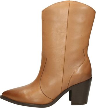 Unisa Schoenen, Dames, Bruin, 39 EU, Leer, Cowboystijl Leren Laarzen