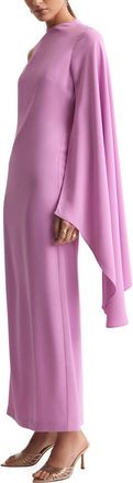 Mango One-Shoulder Cape Maxi Dress in Light/Pastel Purple at Nordstrom, Size 4