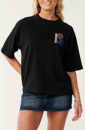 Rip Curl Surf the World Boxy Graphic T-Shirt in Black at Nordstrom, Size Xx-Small