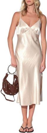 Walter Baker Bristol Bias Cut Satin Slipdress in Champagne at Nordstrom Rack, Size 12