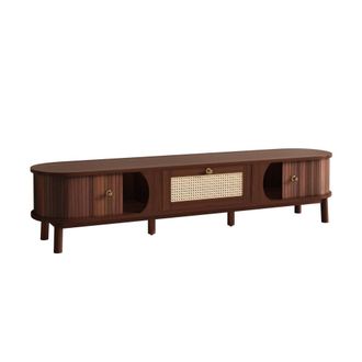Urban Meuble Mueble para TV color nogal con dos puertas correderas y un caj&oacute;n