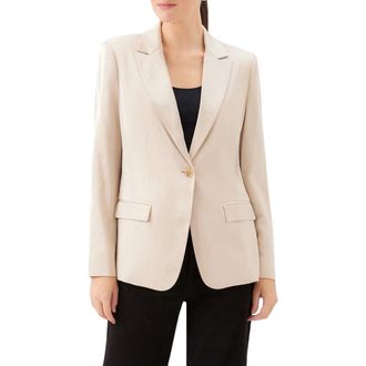 Karen Kane Satin Blazer in Khaki at Nordstrom, Size X-Small