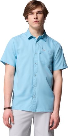 Columbia Mens Slack Tide Short Sleeve Camp Shirt, Vintage Blue, 3X
