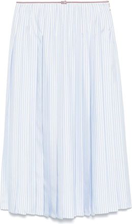 Thom Browne Striped Midi Skirt - Womens - Silk/Wool/Elastane/Polyamide