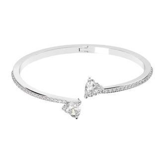 Swarovski Damesarmband Hart Wit Gerhodineerd Mesmera 5518814 - Dames - Armbanden - Grijs - S - Accessoires