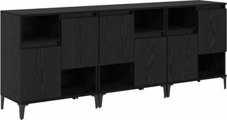 vidaXL Tableros Lateral 3 pcs Roble Negro 60 x 35 x 70 cm vidaXL