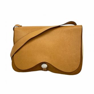 Herm&egrave;s Gold Toile H Boston Bag (Pre-Owned)