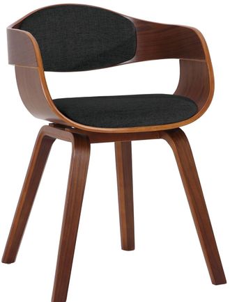 Clp Silla de madera con asiento en Tela Nogal/negro