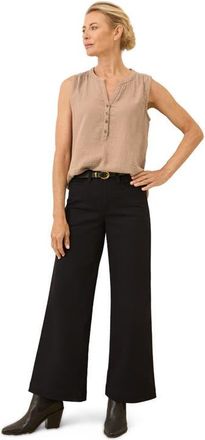 Pact Organic Cotton Stretch Twill Wide Leg Pant in Black at Nordstrom, Size Xx-Large 28