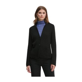 Benetton Cardigan met opgestikte zakken - Dames - Vesten - Zwart - S - Wol - Truien & Vesten