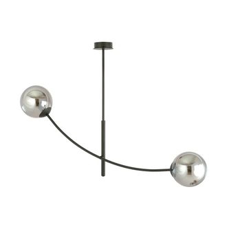 Wonderlamp L&aacute;mpara colgante con barra vertical orientable y 2 esferas grafitos