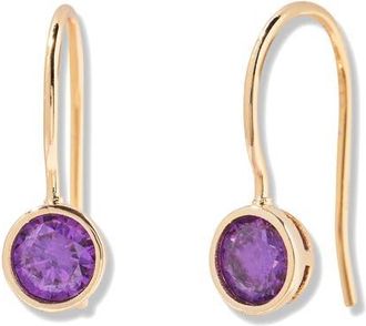 Brook & York Mia Birthstone Drop Earrings in Gold February at Nordstrom
