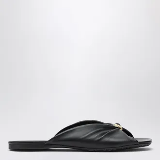 Loewe Pebble Soft lambskin nappa slides in black