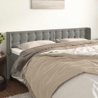 vidaXL Vidaxl Cabecero De Terciopelo Gris Claro 183x16x78/88 Cm