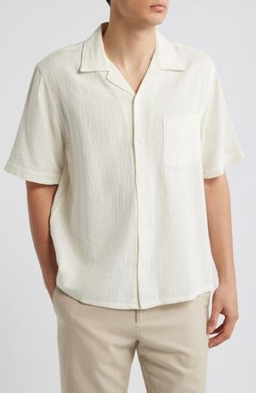 Corridor Double Cloth Short Sleeve Button-Up Shirt in Natural at Nordstrom, Size Xx-Large