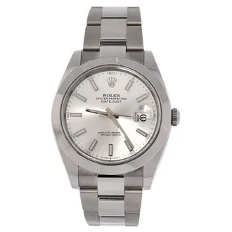Rolex Oyster Perpetual Datejust Automatic Watch Stainless Steel 41 in Metallic Silver at Nordstrom