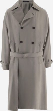 Giorgio Armani nylon jas met dubbele rij knopen