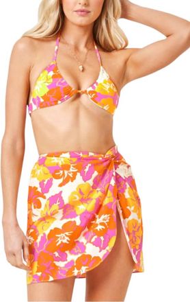 L*Space Womens Capri Sarong Coverup Skirt In Bliss & Blossom Floral Print