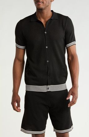 T.R. Premium Textured Sweater Polo in Black at Nordstrom Rack, Size Xxx-Large