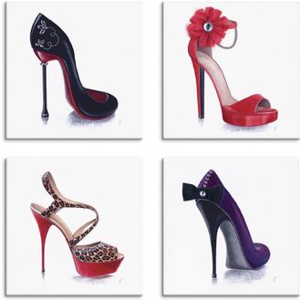 Artland Leinwandbild »Damenschuhe« Mode 4 Stk. tlg. 4er Set, verschiedene Grössen