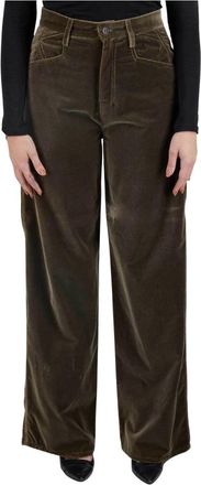 Kiton Denim en Kasjmier Tailored Jeans - Dames - Wijde Broeken - Groen - S - Denim - Broeken