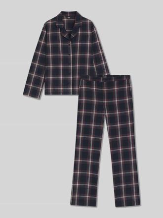 HUGO BOSS Regular Fit Pyjama aus Baumwoll-Mix Modell HOLIDAY in Dunkelblau, Gr&ouml;&szlig;e L