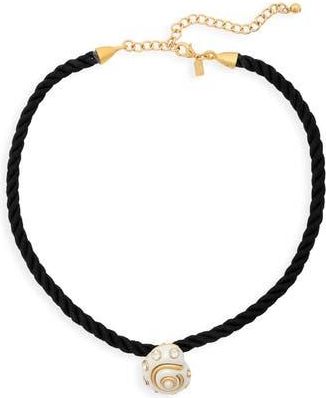 Kenneth Jay Lane Faux Pearl & Crystal Shell Pendant Necklace in Gold at Nordstrom Rack