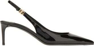 Dolce & Gabbana Slingback pumps van lakleer - Dames - Pumps - Zwart - 39 EU - Leer - Schoenen