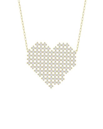Glaze Jewelry Silver Cz Heart Necklace