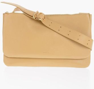 Jil Sander Solid Color Leather Shoulder Bag size Unica