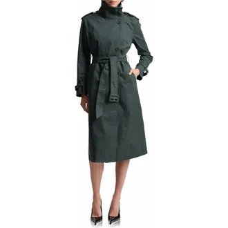 Avec Les Filles Belted Cotton Blend Trench Coat in Seagrass at Nordstrom, Size Xx-Large