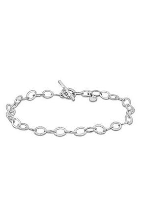 Delmar Textured Oval Link Bracelet in Silver at Nordstrom Rack
