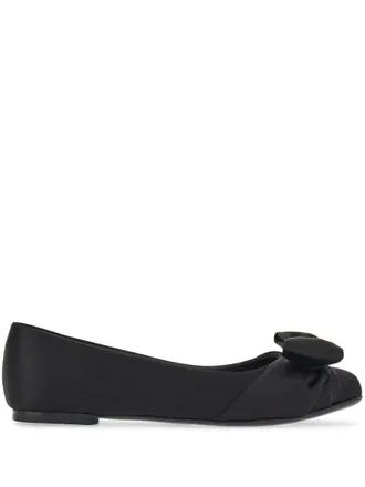 Ferragamo Ballerinas met strikdetail - Zwart