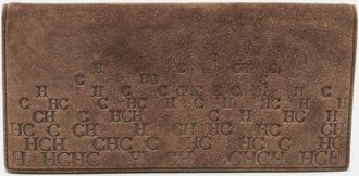 Carolina Herrera Brown Monogram Suede Long Wallet