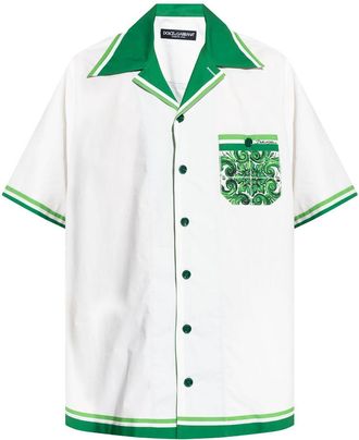 Dolce & Gabbana Majolica-print poplin shirt - men - Cotton - 40 - White