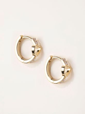Fat Face FatFace Heart Huggie Earrings in Gold Tone