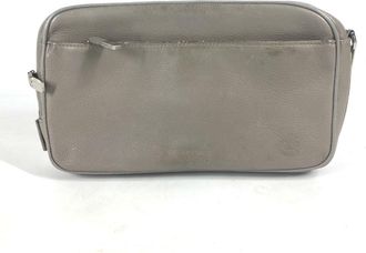 Dior Gray Leather Clutch Bag Pouch (Pre-Owned)