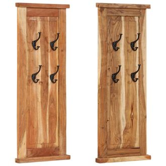 Berkfield Home Coat Racks 2 pcs Solid Wood Acacia 38x100 cm in Brown