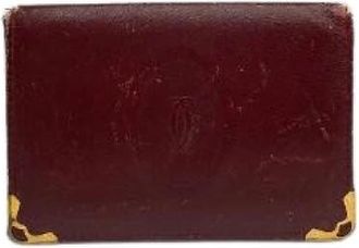 Cartier Pre-owned Vintage Portemonnee - Dames - Vintage Accessoires - Rood - ONE Size - Leer - Vintage