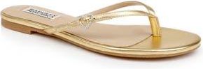 Badgley Mischka Dynah Flip Flop in Gold Leather at Nordstrom Rack, Size 6.5