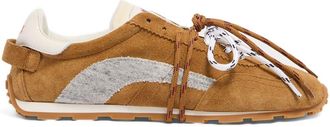 Dsquared2 Brown Appliqu&eacute; Maple Leaf Lace-Up Sneakers