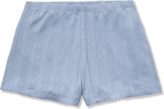 Petite Plume Pima Cotton Pointelle Shorts in Blue at Nordstrom, Size X-Large