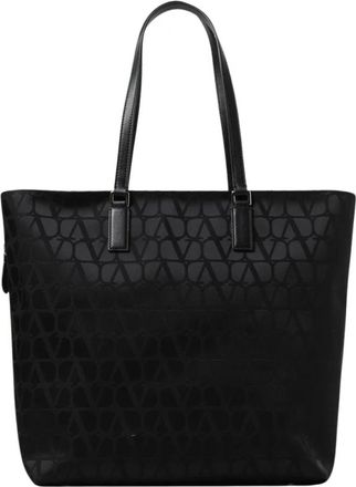 Valentino Garavani Iconische Logopatroon Tote Tas - Heren - Shoppers - Zwart - ONE Size - Nylon - Tassen