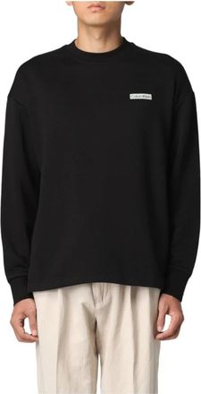 Calvin Klein Heren Crewneck Sweatshirt Achterprint - Heren - Sweatshirts - Zwart - L - Katoen - Hoodies & sweatvesten