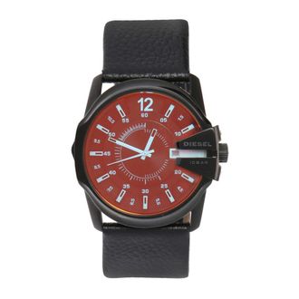 Diesel Master Chief Quartz Horloge - Heren - Accessoires - Zwart - Maat: ONE Size Leer