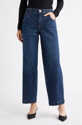 Wit & Wisdom Skyrise High Waist Barely Barrel Jeans in Indigo at Nordstrom, Size 12