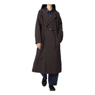 Uniqlo (WMNS) UNIQLO Single Breasted Long Coat Dark Brown 480063-39