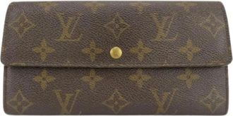 Louis Vuitton Pre-owned Monogram Lange Portemonnee (bi-fold) - Dames - Vintage Accessoires - Bruin - ONE Size - Vintage